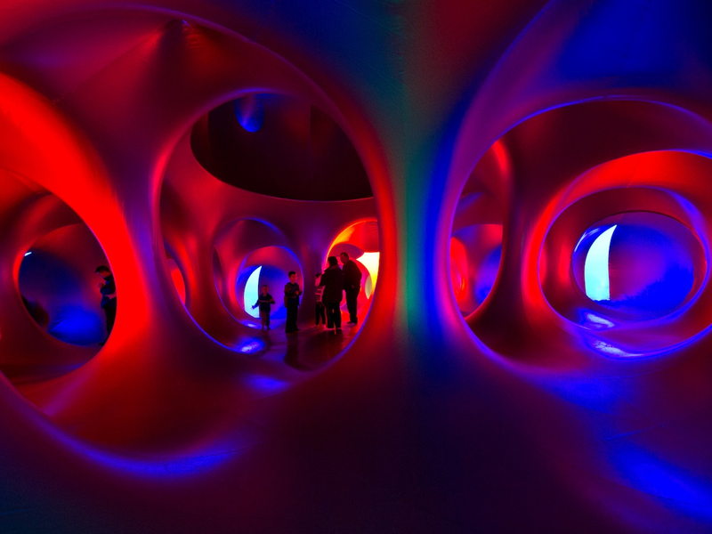Illustration for article titled These Womb-Like Cathedrals of Color Are Made From Giant Balloons